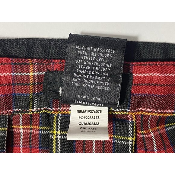Social Collision Mini Skirt Red Tartan Plaid 2X Pleated Goth Academia Prep - Picture 7 of 9